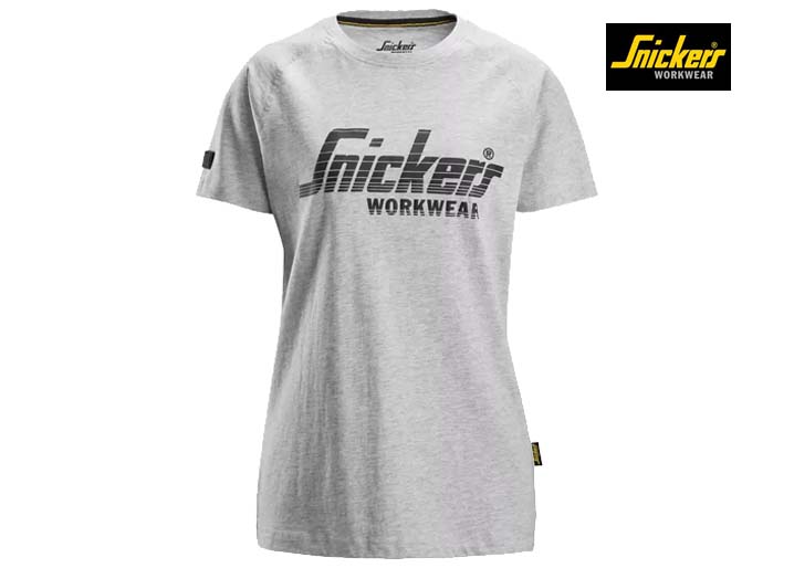Snickers-2597-Dames-Logo-T-shirt_Grey Melange-2800-Voorkant