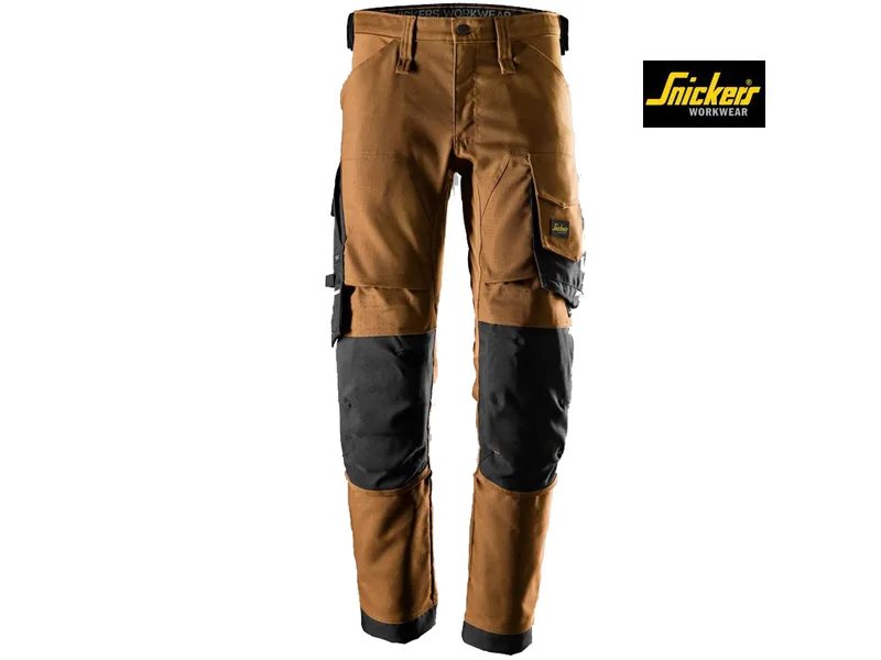 Snickers-6344-Allroundwork-Canvas Plus-Werkbroek-Zonder-Holsterzakken-Bruin_Zwart_1204
