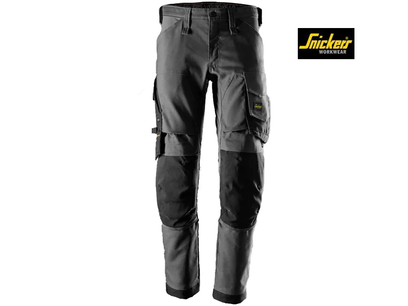 Snickers-6344-Allroundwork-Canvas Plus-Werkbroek-Zonder-Holsterzakken-Staalgrijs_Zwart_5804
