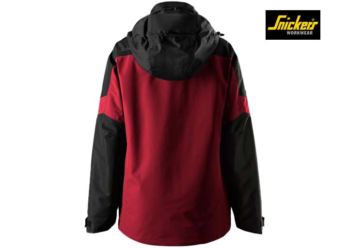 Snickers-1174-AllroundWork, Waterdichte Geïsoleerde Dameswerkjas_1604-Chili Red:Black-Achterkant
