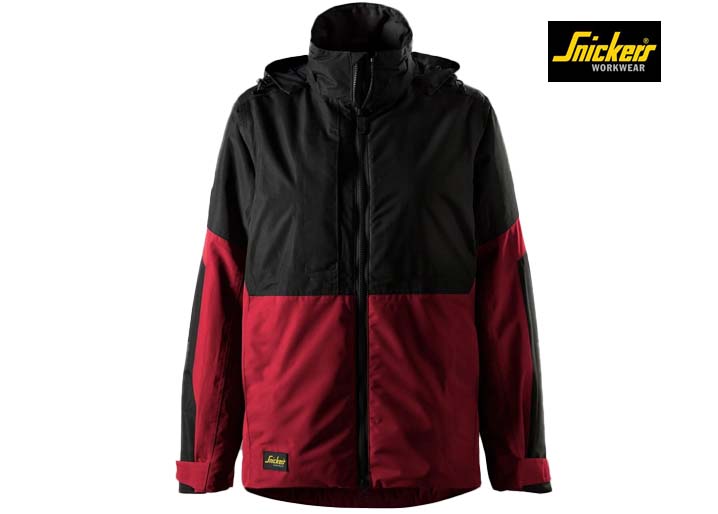 Snickers-1174-AllroundWork, Waterdichte Geïsoleerde Dameswerkjas_1604-Chili Red:Black-Voorkant