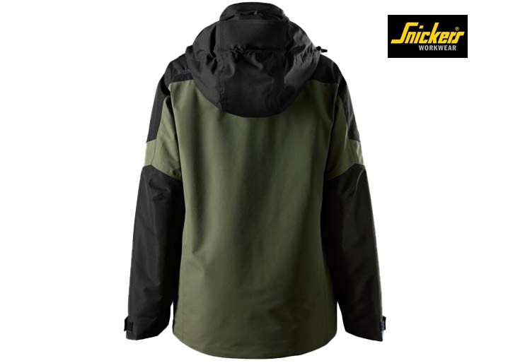 Snickers-1174-AllroundWork, Waterdichte Geïsoleerde Dameswerkjas_3104 Khaki Green:Black-Achterkant