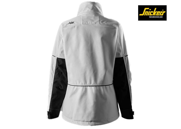 Snickers-1257-AllroundWork, Softshell Dameswerkjas_0904-White:Black-Achterkant