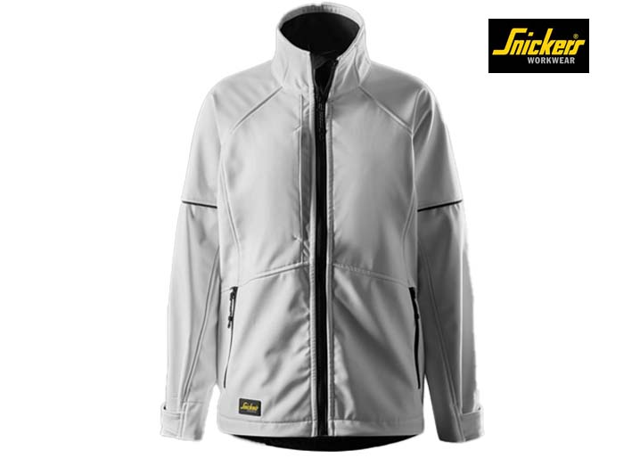 Snickers-1257-AllroundWork, Softshell Dameswerkjas_0904-White:Black-Voorkant