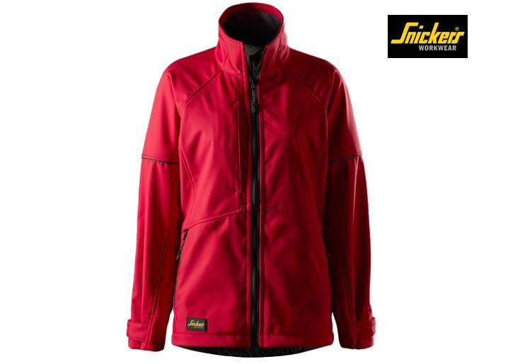 Snickers-1257-AllroundWork, Softshell Dameswerkjas_1604-Chili Red:Black-Voorkant