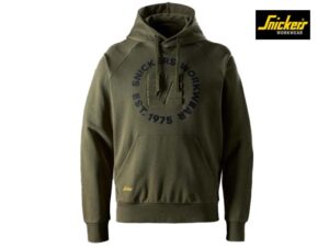 Snickers-2010-Terry Hoodie met Logo_3100-Khaki Green-Voorkant