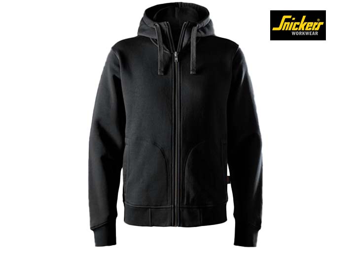 Snickers-2046-Zware Kwaliteit Hoodie met Rits_0404-Black:Black-Voorkant