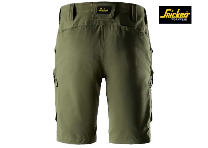 Snickers-6114-ServiceWork, Service Stretch Werkshorts_3100-Khaki Green-Achterkant