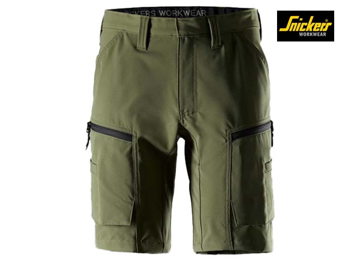 Snickers-6114-ServiceWork, Service Stretch Werkshorts_3100-Khaki Green-Voorkant