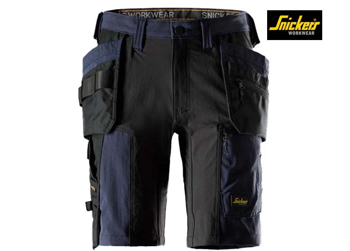 Snickers-6118-AllroundWork, Stretch Werkshorts met holsterzakken_9504-Navy:Black-Voorkant