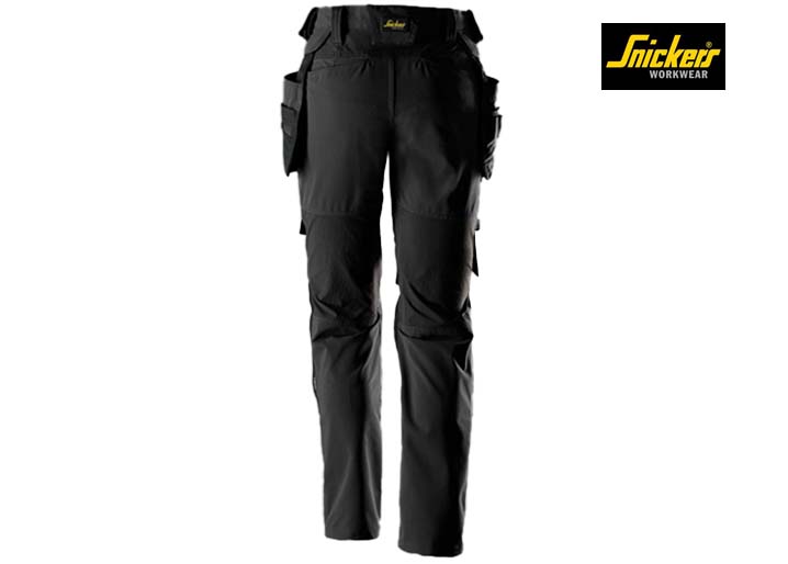 Snickers-6217-AllroundWork Dames Stretch Werkbroek met Afneembare Holsterzakken_0404-Black:Black-Achterkant