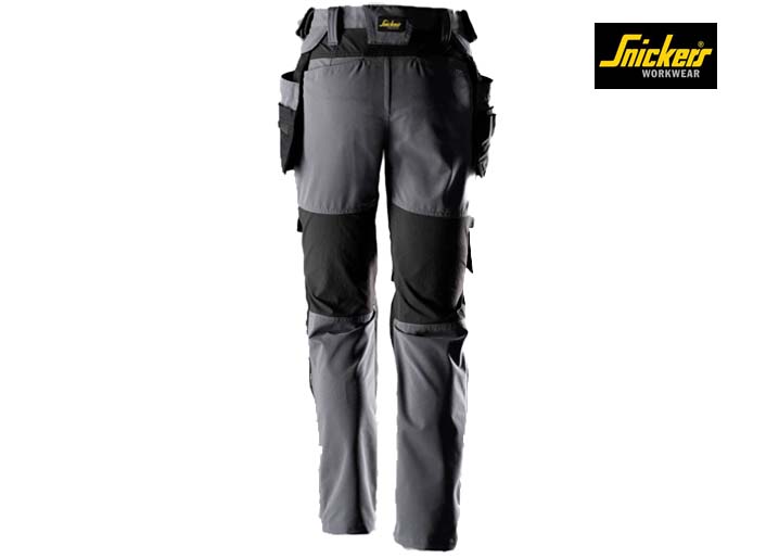 Snickers-6217-AllroundWork Dames Stretch Werkbroek met Afneembare Holsterzakken_5804-Steel Grey:Black-Achterkant