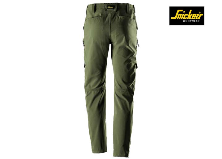 Snickers-6410-ServiceWork, Service Stretch Werkbroek_3100-Khaki Green-Achterkant