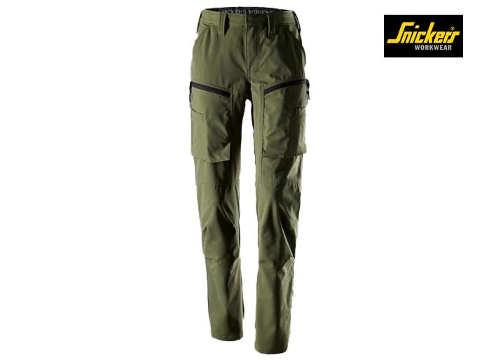 Snickers-6710-ServiceWork, Service Stretch Dameswerkbroek_3100-Khaki Green-Voorkant