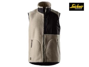 Snickers-8006-Teddy Vest_1504-Light Sand:Black-Voorkant