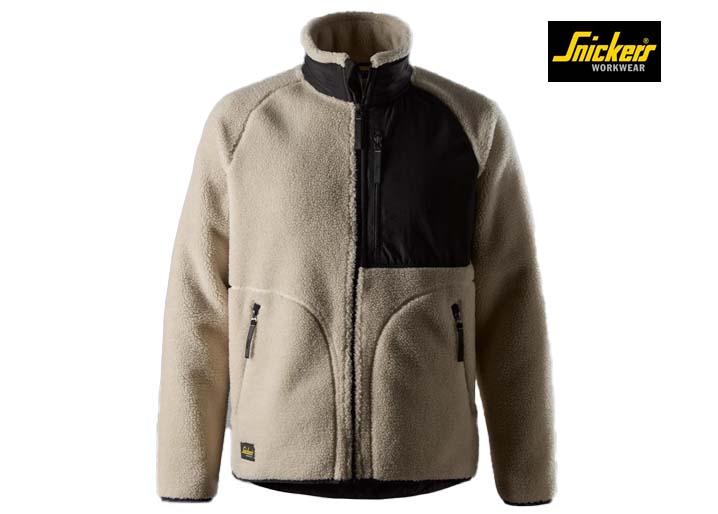 Snickers-8016-Teddy Vest_1504-Light Sand:Black-Voorkant