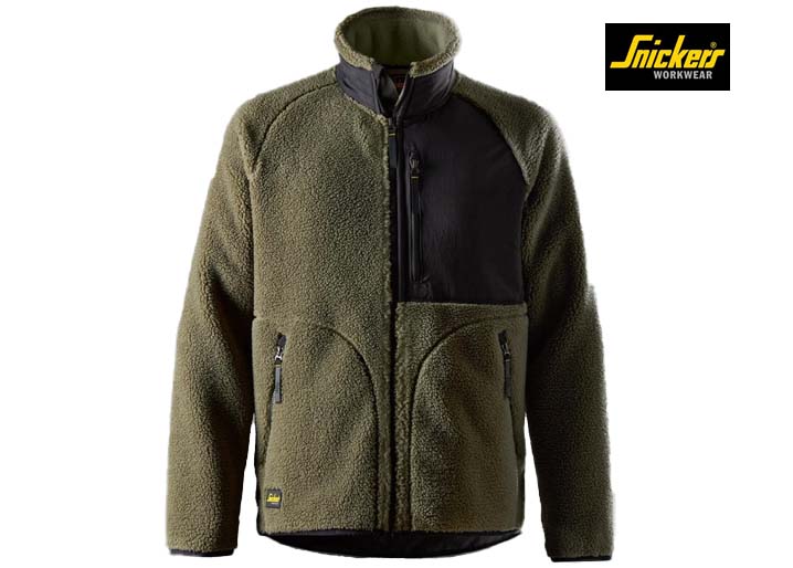 Snickers-8016-Teddy Vest_3104-Khaki Green:Black-Voorkant