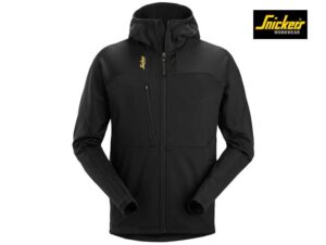 Snickers-9420-Thermal Body Mapping Fleece Hoodie met Rits_0404-Black:Black-Voorkant