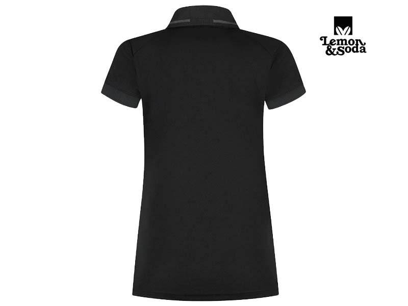 Lemon & Soda-LEM4608-Everywear Accent Polo for her_Black:Dark Grey-Achterkant