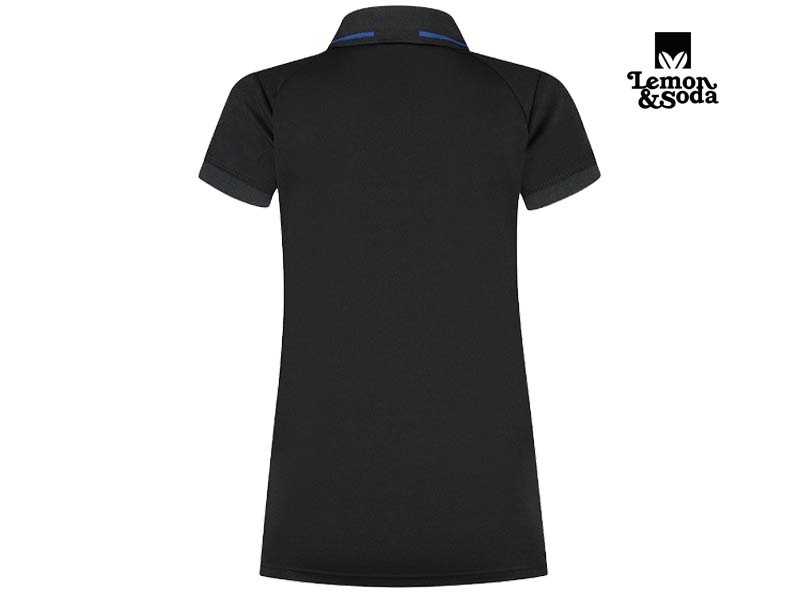 Lemon & Soda-LEM4608-Everywear Accent Polo for her_Black:Royal Blue-Achterkant