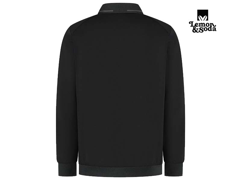 Lemon & Soda-LEM4748-Everywear Accent Polosweater Unisex_Black:Dark Grey-Achterkant