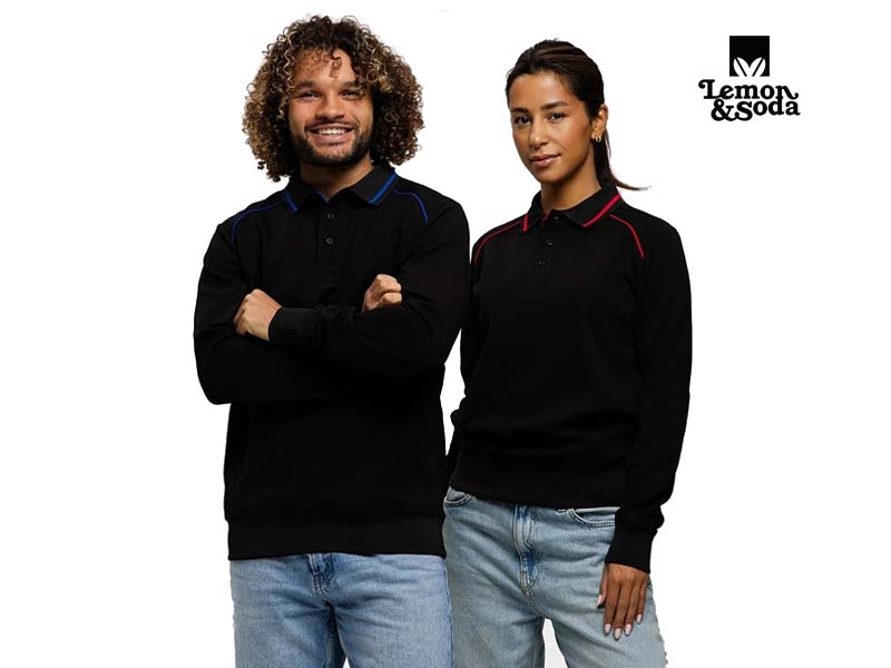 Lemon & Soda Everywear Accent Polosweater Unisex - LEM4748 - Afbeelding 7