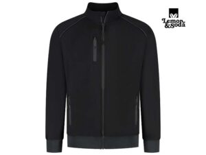 Lemon & Soda-LEM4768-Everywear Accent Cardigan Unisex_Black:Dark Grey-Voorkant