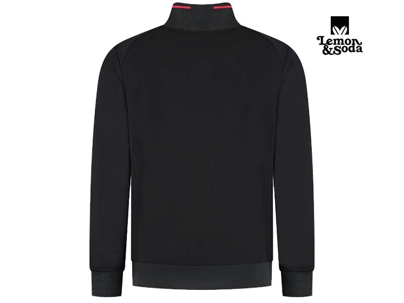 Lemon & Soda-LEM4768-Everywear Accent Cardigan Unisex_Black:Red-Achterkant