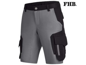 FHB-125660-Anni-Korte Werkbroek_1120-Grijs:Zwart-Voorkant2