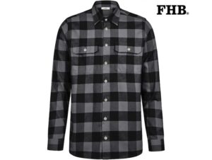 FHB-90522-HORST OVERHEMD_1220 antraciet-zwart-Voorkant