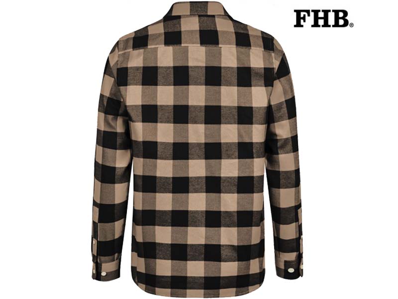 FHB-90522-HORST OVERHEMD_1320 beige-zwart-Achterkant