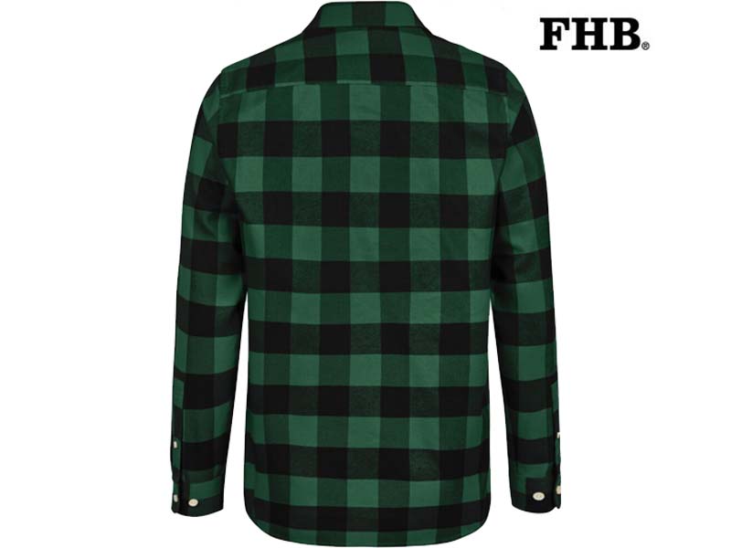 FHB-90522-HORST OVERHEMD_2520 groen-zwart-Achterkant