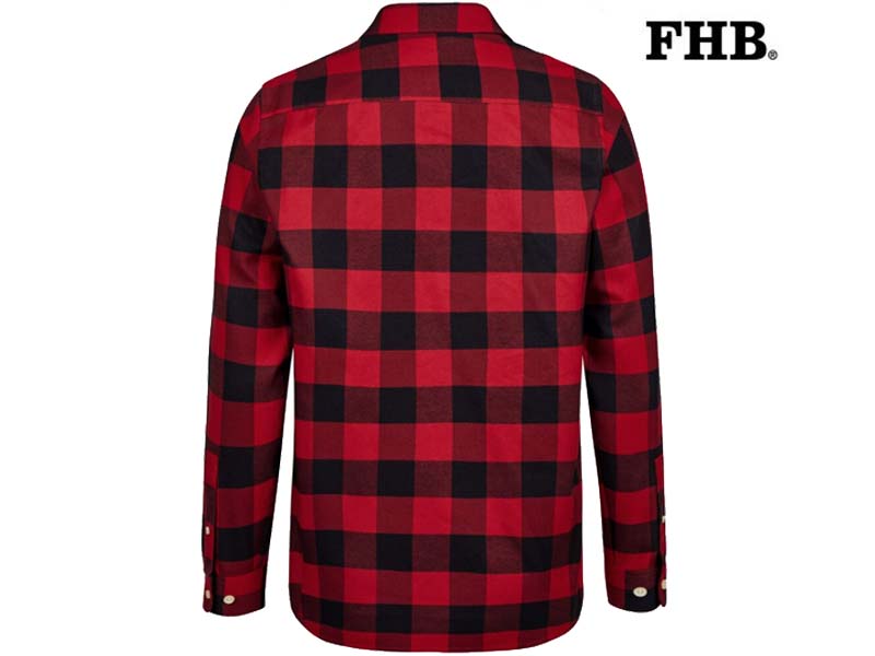 FHB-90522-HORST OVERHEMD_3320 rood-zwart-Achterkant